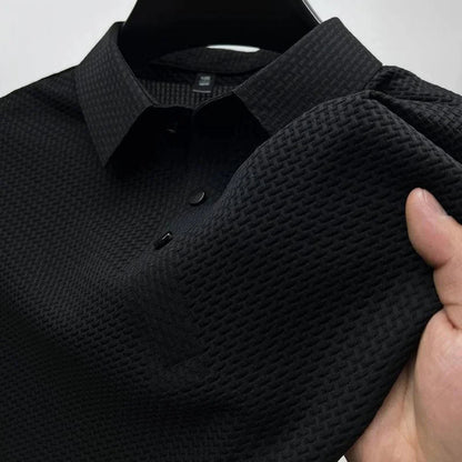 Polo maille anti-plis