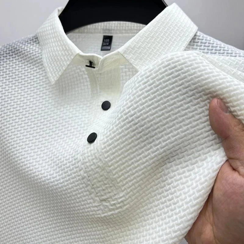 Polo maille anti-plis