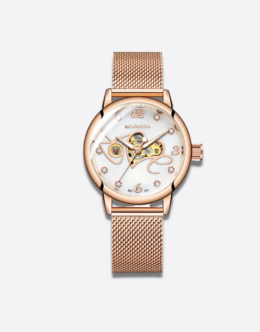 Montre automatique femme - mecanisme apparent