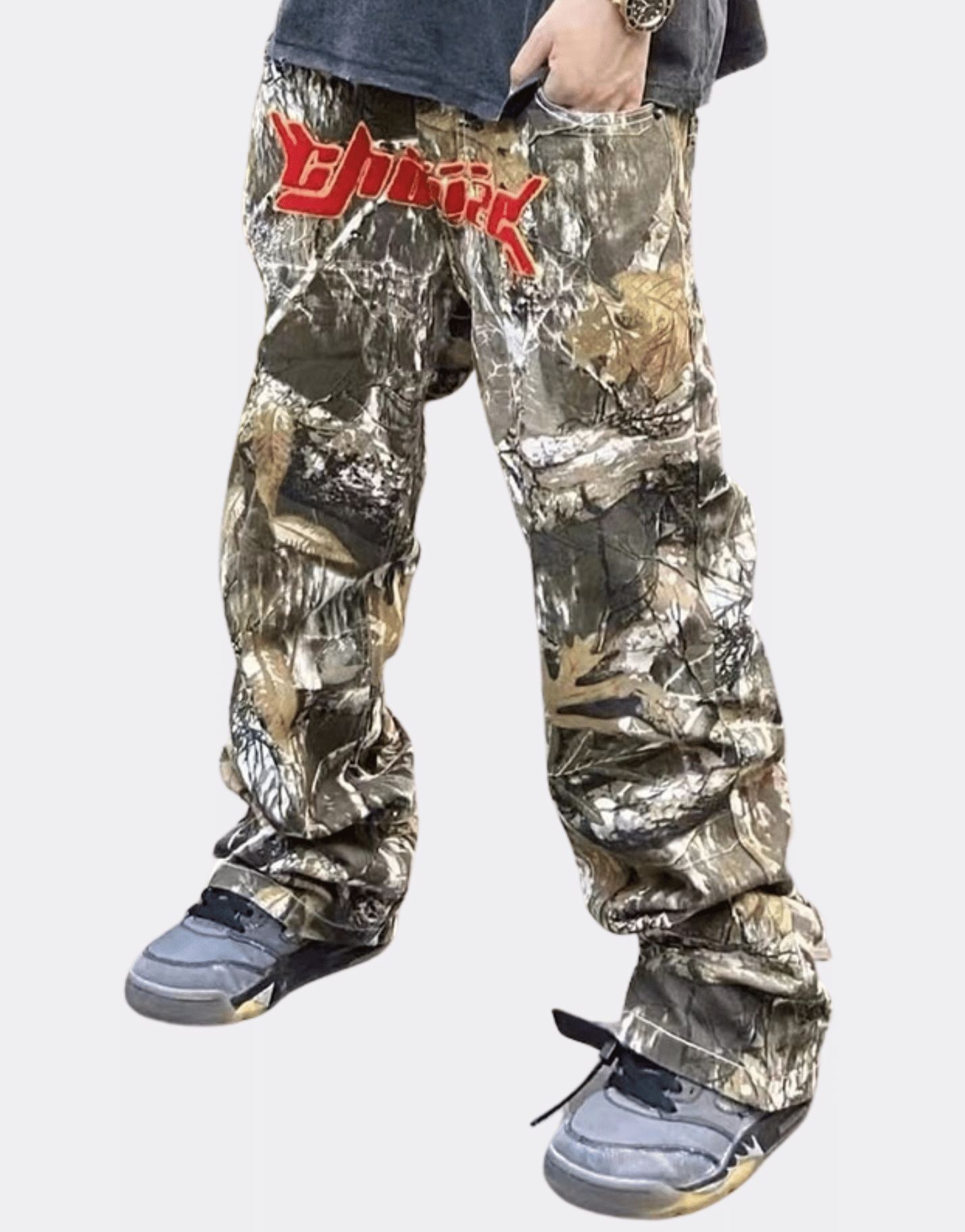 SNEAKED - PANTALON CARGO DROIT CAMO MILITAIRE - Sneaked