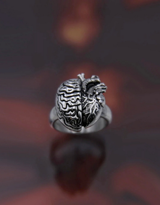 SNEAKED - Bague avec motif Moitié coeur et Cerveau - Satiné - Sneaked