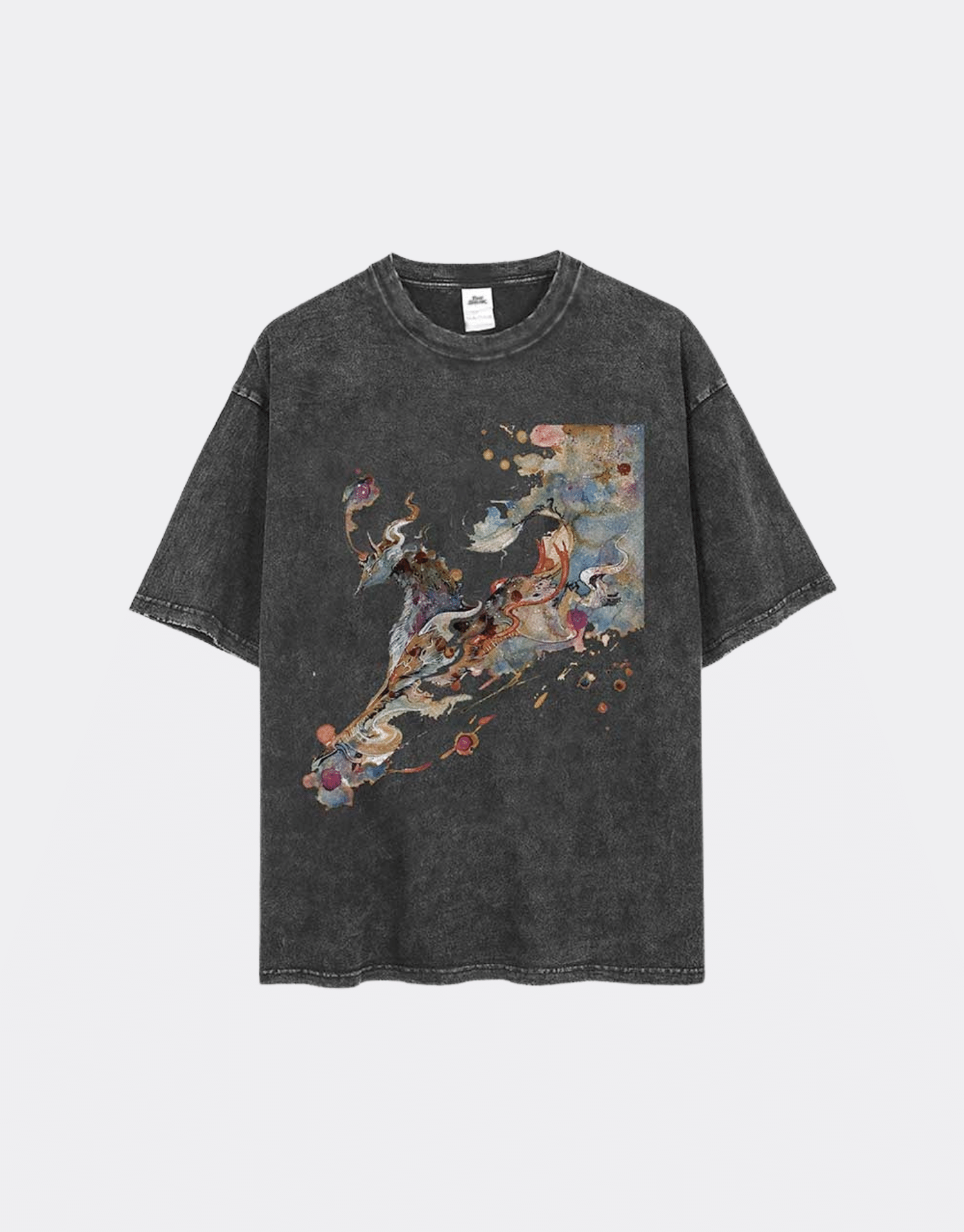 Sneaked - T-shirt motif style peinture impressionisme avec plusieurs couleur et forme