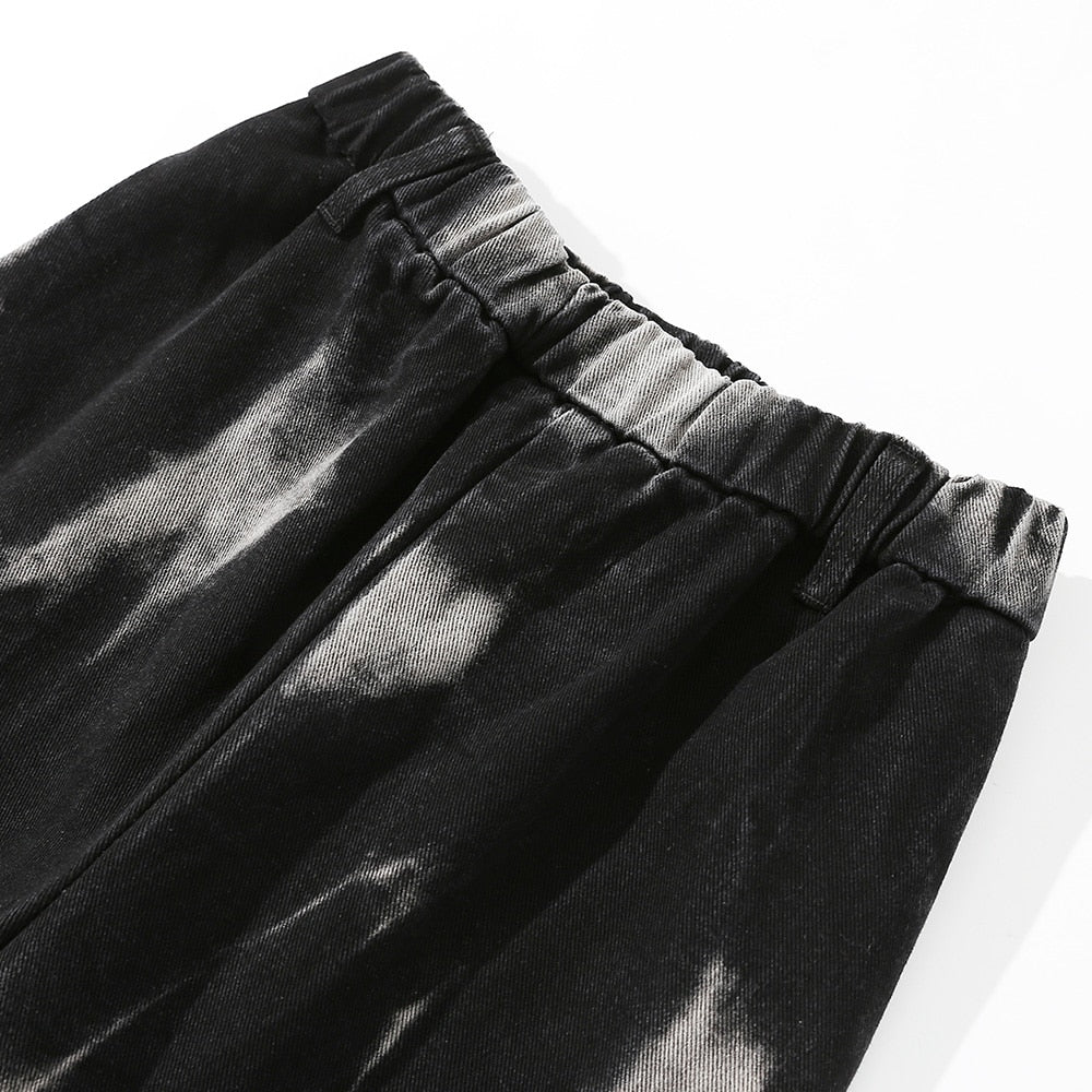 SNEAKED - PANTALON TIE DYE NOIR ET BLANC COUPE NORMALE - Sneaked