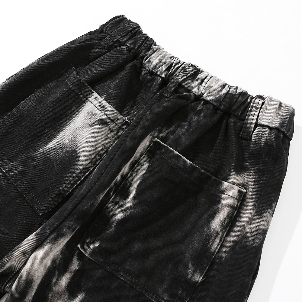 SNEAKED - PANTALON TIE DYE NOIR ET BLANC COUPE NORMALE - Sneaked