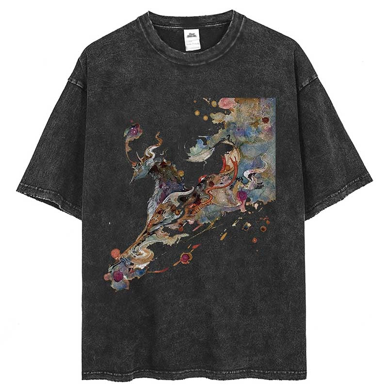 Sneaked - T-shirt motif style peinture impressionisme avec plusieurs couleur et forme