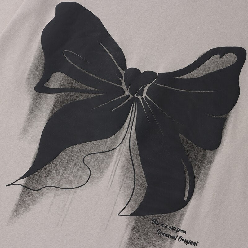 Sneaked - T-shirt noeud papillon style cartoon imprimé sur le devant