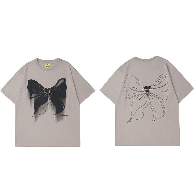 Sneaked - T-shirt noeud papillon style cartoon imprimé sur le devant