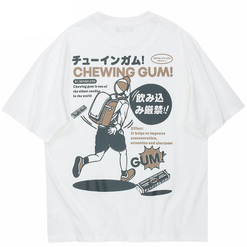 Sneaked - T-shirt oversize avec jeune qui court style manga japonais