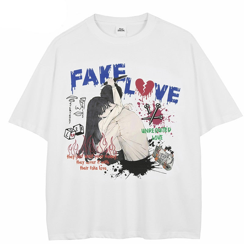 Sneaked - T-shirt deux amoureux rupture style japonais