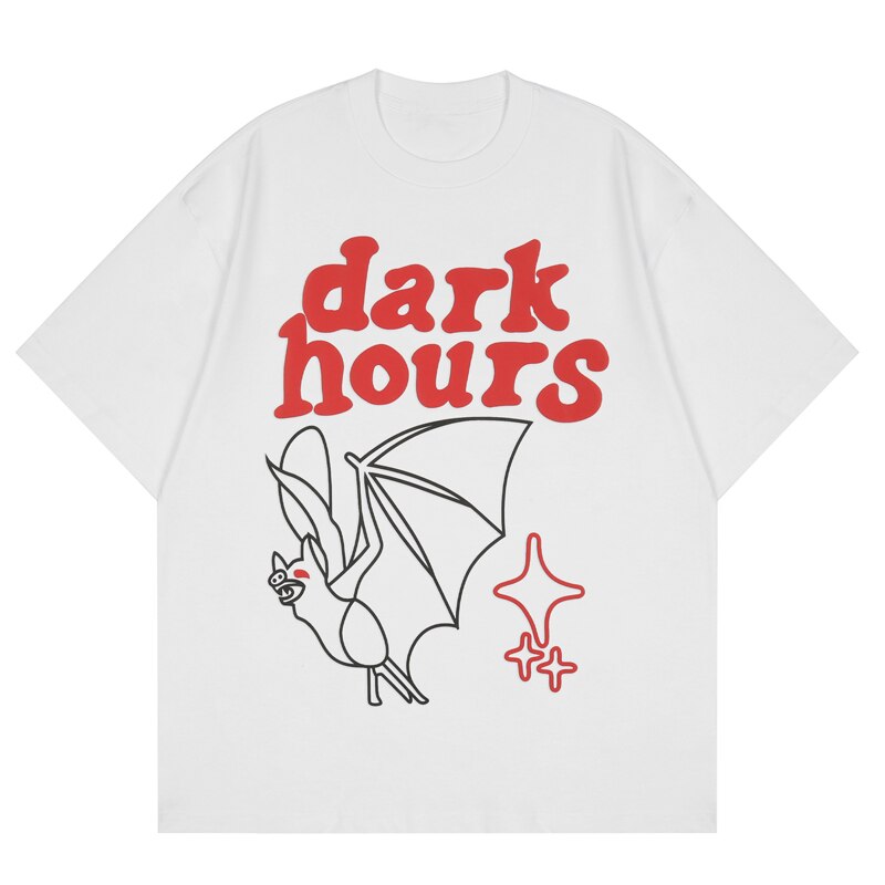 Sneaked - T-shirt coton motif chauve souris et écriture lettre Y2K