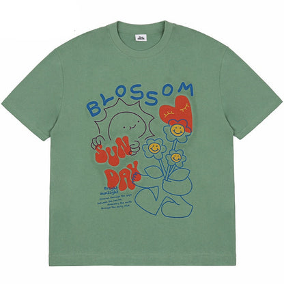 Sneaked - T-shirt dessin style enfant avec fleur