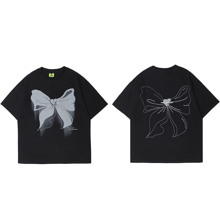 Sneaked - T-shirt noeud papillon style cartoon imprimé sur le devant