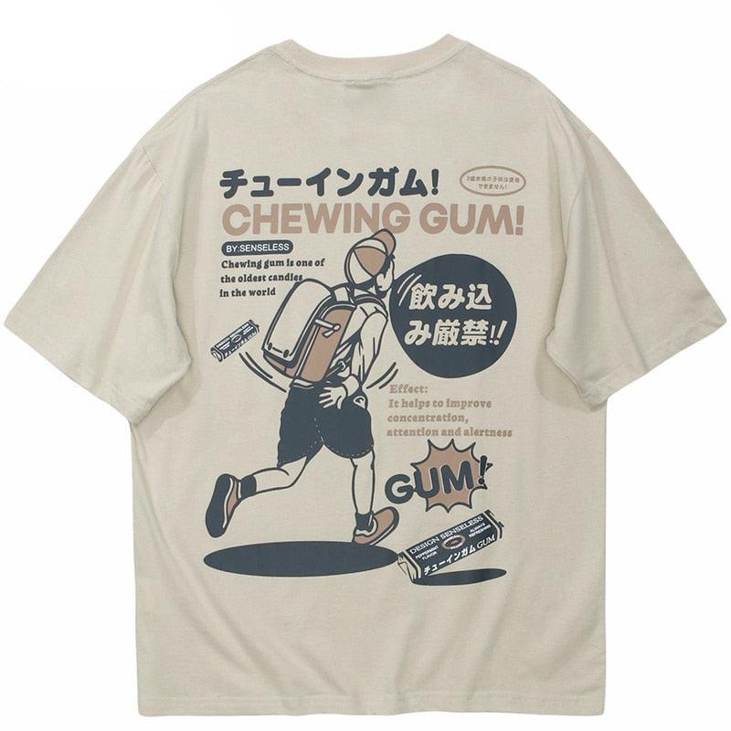 Sneaked - T-shirt oversize avec jeune qui court style manga japonais